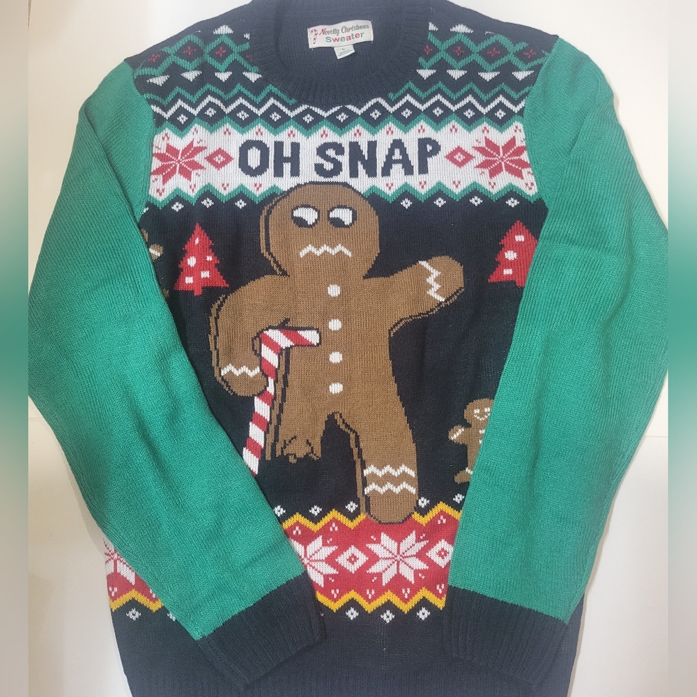 NWOT Oh Snap gingerbread Christmas sweater